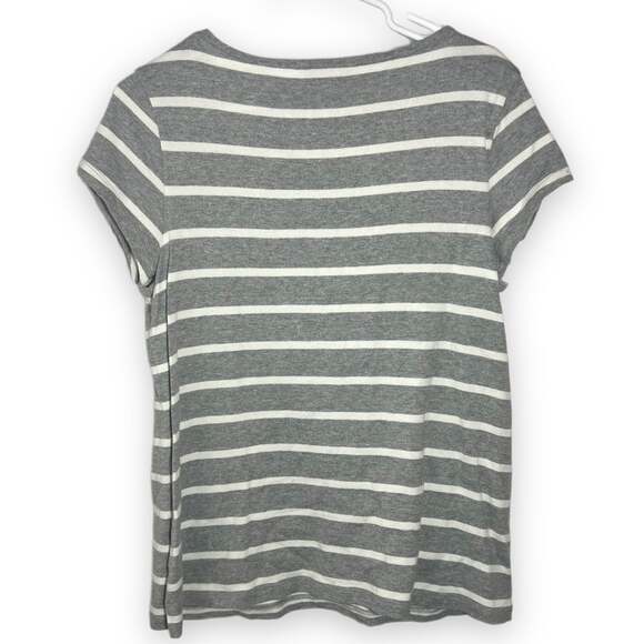 Boden Embroidered Floral Gray and White Short Sleeve - Picture 2 of 4